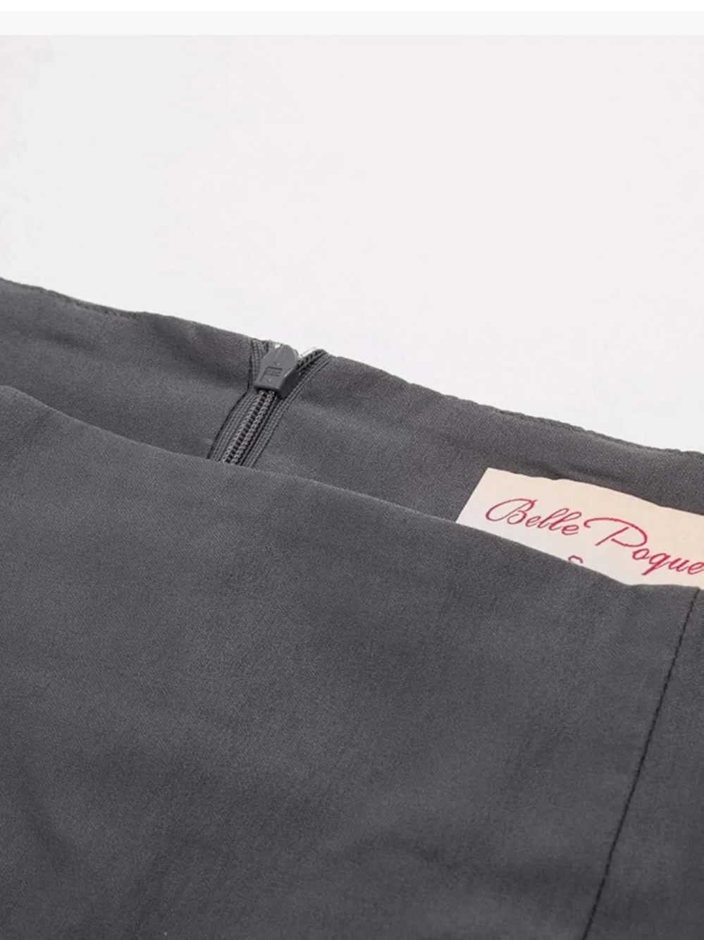 Belle Poque Charcoal Pencil Midi Skirt with Bow Detail, Small, EUC